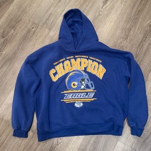 Edikted  Champion Eagle Oversized Hoodie Royal Blue XS/S